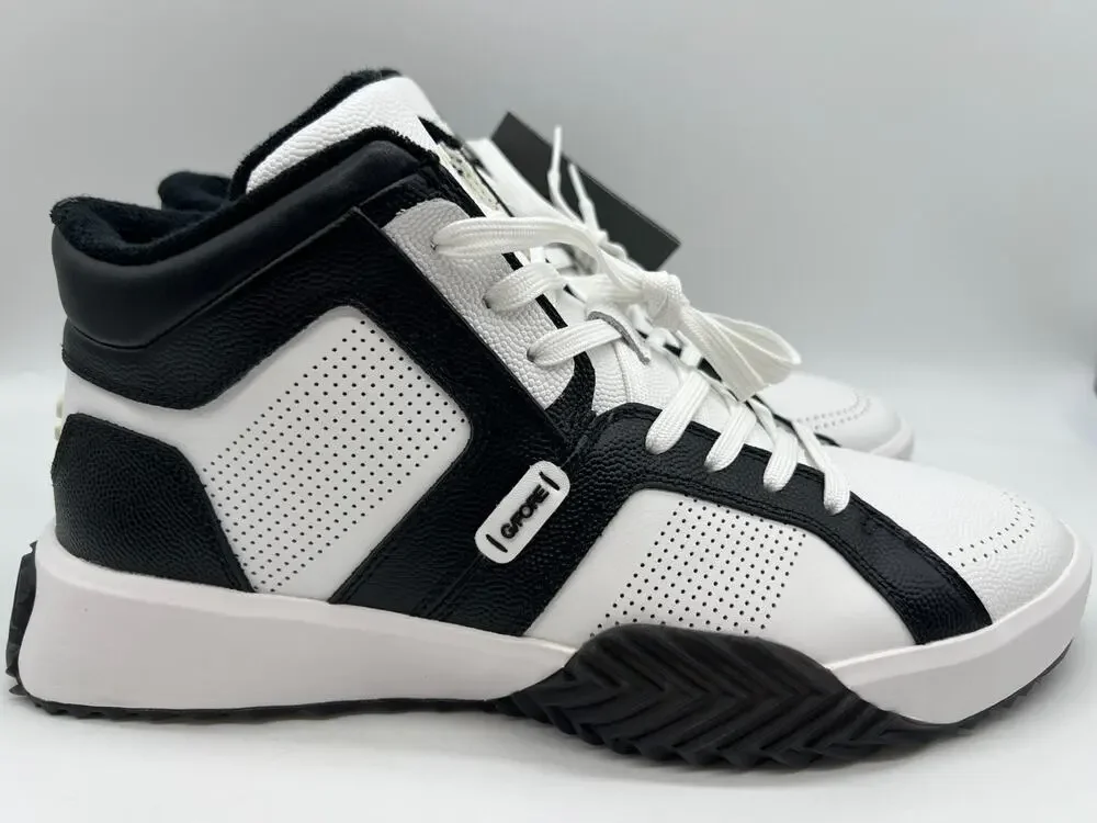 G/Fore G.112 Leather Mid-Top Street Shoe Black/White Men's Size 11.5 New